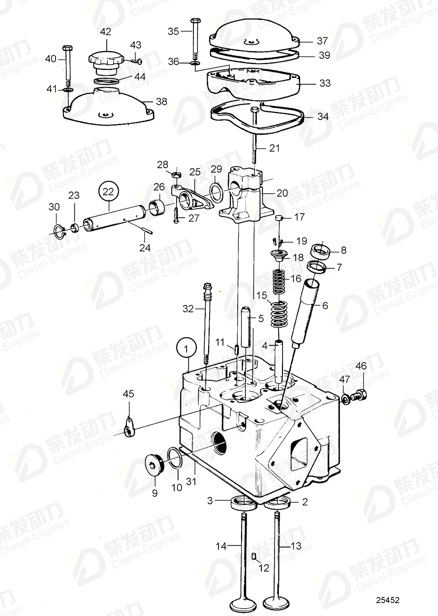 volvo penta Cylinder head 3803039 Drawing volvo penta Cylinder head 3803039 Drawing